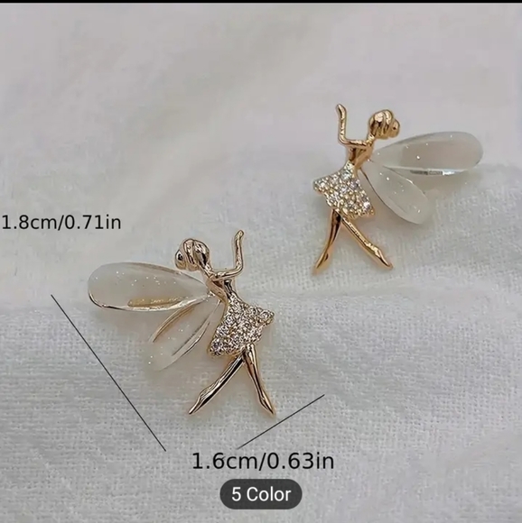 Goldtone Fairy Earrings - Picture 3 of 4